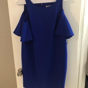 Royal blue naked shoulder dress